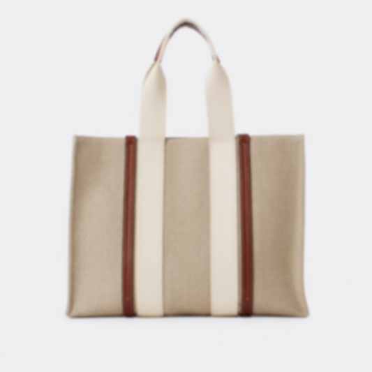 WOODY TOTE BAG MADE OF LINEN
