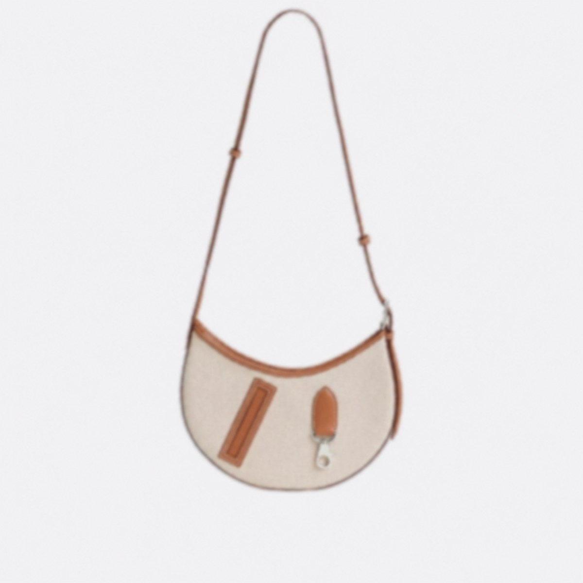 SMALL SADDLE BAG MADE OF FABRIC AND LEATHER