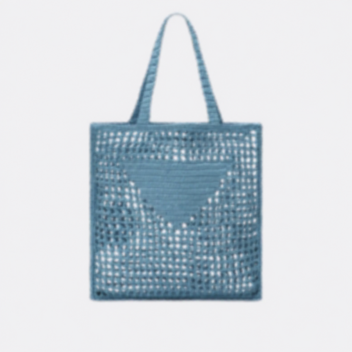 RAFFIA BAG WITH LOGO IN BLUE